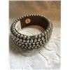 Image 1 : WOOD SILVER STUDDED CUFF BRACELET/1"WIDE***ONE STUD FELL OFF BUT IS INCLUDED**JUST NEED TO GLUE ON