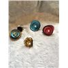 Image 1 : LEATHER ROSE BUD RINGS/4X/BLUE,PINK, BRONZE/BLUE, BRONZE/ADJUSTABLE
