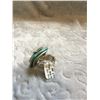 Image 2 : TURQUOISE SQUARE WESTERN STAR/SILK SCARF SLIDE/RING