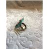 Image 2 : TURQUOISE DOUBLE PISTOL WESTERN STAR/SILK SCARF SLIDE/RING