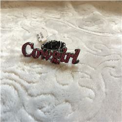 PINK BLING COWGIRL SILK SCARF SLIDE/RING