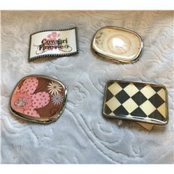 4 CUSTOM HAND CRAFTED BELT BUCKLES/ FITS BELTS 1.5"WIDE/FUN UNIQUE DESIGNS!!!