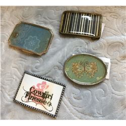 4 CUSTOM HAND CRAFTED BELT BUCKLES/ FITS BELTS 1.5"WIDE/FUN UNIQUE DESIGNS!!!