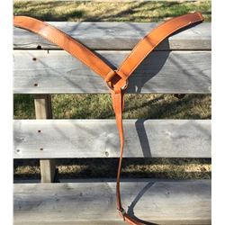 Tan breast collar with silver rings/1.5" WIDE