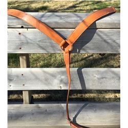 Tan breast collar with silver rings/1.5" WIDE