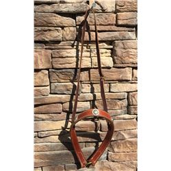 TAN LEATHER NOSE BAND/3 WESTERN CONCHOS