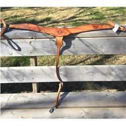 QUALITY TAN LEATHER/STAR WING PRINT /BREAST COLLAR/3.5" WIDE-FROM PAUL TAYLOR