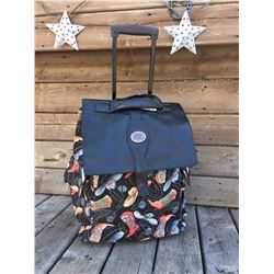 COWBOY BOOT MOTIF/ROLLING CARRY ON/BROWN AND BLACK