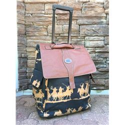 COWBOY SILOUETTE MOTIF/ROLLING CARRY ON/BROWN AND BLACK