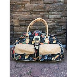 COWBOY BOOT MOTIF/ROLLING DUFFLE BAG/BROWN AND BLACK