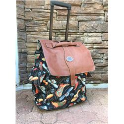 COWBOY BOOT MOTIF/ROLLING CARRY ON/BROWN AND BLACK