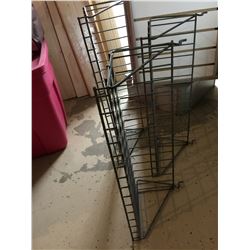 3 METAL SHELVES/PEG BOARD TYPE BUT CAN BE ZIP TIED TO GRIDS AS WELL!
