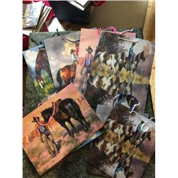 10 ASSORTED HIGH QUALITY WESTERN MOTIF GIFT BAGS/ LARGE, MEDIUM SIZES