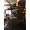 Image 2 : BLACK METAL AMERICAN WEST RETAIL SHELVING UNIT / COMES WITH A BAG OF HOOKS TO USE ON GRID PART OF UN
