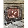Image 1 : WESTERN TOOLED MESSENGER/SATCHEL HANDBAG/ genuine leather TOOLED FLAP/ zipper enclosure on the top o