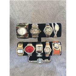 GROUP OF 10 NEW WATCHES-STRAP/BRACELET STYLES *need new watch batteries