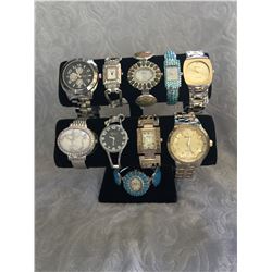 GROUP OF 10 NEW WATCHES-STRAP/BRACELET STYLES *need new watch batteries