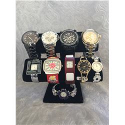 GROUP OF 10 NEW WATCHES-STRAP/BRACELET STYLES *need new watch batteries