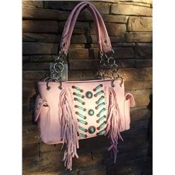 MONTANA WEST WESTERN HANDBAG WITH FRINGE AND TURQUOISE BEAD ACCENTS/Montana West western handbag. Do