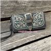 Image 1 : WESTERN EMBROIDERED TRIFOLD BUCKLE WALLET/Black and turquoise embroidered trifold buckle wallet. Rem