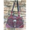 Image 1 : TRENDTIONS WESTERN TOOLED GENUINE LEATHER PURSE/QUALITY  MADE/SILVER BUCKLE