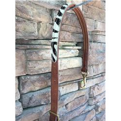 QUALITY TAN LEATHER/ZEBRA  PRINT HAIR ON HIDE/TIE DOWN