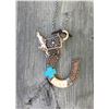 Image 1 : LONG NECKLACE /COPPER HORSHOE PENDANT/BOOT CHARM