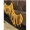Image 1 : MUSTARD YELLOW LEATHER FRINGE EARRINGS