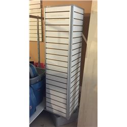 WHITE 16"X66" SWIVEL DISPLAY STAND/ HOLDS SLAT TYPE HOOKS
