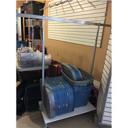 CLOTHING RACK ON WHEELS /WHITE BASE/ 30 HOOKS TO GO WITH RACK!!  ***OTHERS SOLD SEPERATELY***RACK ON