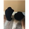 Image 1 : TWO BLACK VELVET NECKLACE DISPLAY STAND