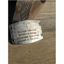 LENNY AND EVA LARGE SILVER SENTIMENT/ FITS ON WIDE CUFF BRACELET /ANYONE WHO SAYS SUNSHINE…..