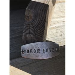 LENNY AND EVA SMALL SILVER SENTIMENT/ FITS ON THIN CUFF BRACELET /GROW LOVE