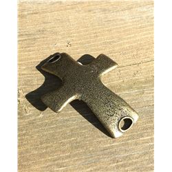 LENNY AND EVA BRASS CROSS / FITS ON THIN CUFF BRACELET OR CHAIN BRACELET OR SILK WRAP BRACELETS