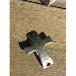 LENNY AND EVA SILVER CROSS / FITS ON THIN CUFF BRACELET OR CHAIN BRACELET OR SILK WRAP BRACELETS