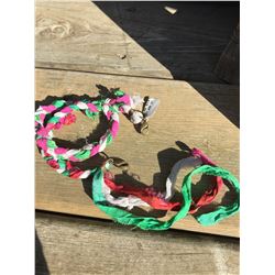 LENNY AND EVA GREEN/GREY/PINK BRAIDED SILK BOHO WRAP