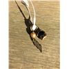 Image 1 : LENNY AND  EVA BRASS LIGHTNING BOLT/BLACK BEAD CHARM/PENDANT