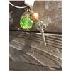 Image 1 : LENNY AND  EVA  KEY/GREEN BEAD CHARM/PENDANT