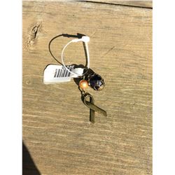 LENNY AND  EVA  BREAST CANCER RIBBON/DARK BLUE BEAD CHARM/PENDANT