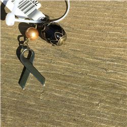 LENNY AND  EVA  BREAST CANCER RIBBON/ BEAD CHARM/PENDANT