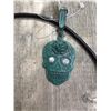 Image 1 : BLACK LEATHER ROPE NECKLACE/SUGAR SKULL PENDANT