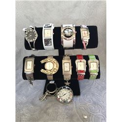GROUP OF 10 NEW WATCHES-STRAP/CUFF STYLES *need new watch batteries