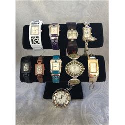 GROUP OF 10 NEW WATCHES-STRAP/CUFF STYLES *need new watch batteries