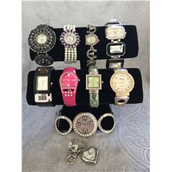 GROUP OF 10 NEW WATCHES-STRAP/CUFF STYLES *need new watch batteries