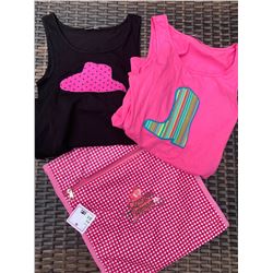 1 PINK AND 1 BLACK TANK TOPS /SIZE 6 /COWGIRL FINESSE TOTE BAG
