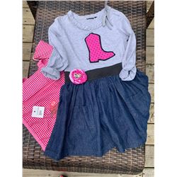 GREY/DENIM GIRLS DRESS SIZE 10/COWGIRL FINESSE TOTE BAG!!