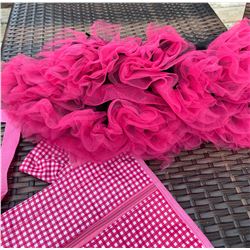 GIRLS BLACK TUTU SKIRT WITH PINK RUFFLE SIZE 12 MOS/COWGIRL FINESSE TOTE BAG!!