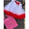 Image 1 : GIRLS WHITE TUTU SKIRT WITH RED RUFFLE SIZE 6/COWGIRL FINESSE TOTE BAG!!