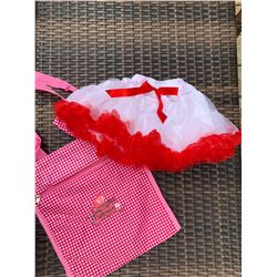 GIRLS WHITE TUTU SKIRT WITH RED RUFFLE SIZE 3-6 MONTS/COWGIRL FINESSE TOTE BAG!!