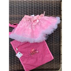 GIRLS PINK TUTU SKIRT WITH PINK RUFFLE SIZE3-6 MOS/COWGIRL FINESSE TOTE BAG!!
